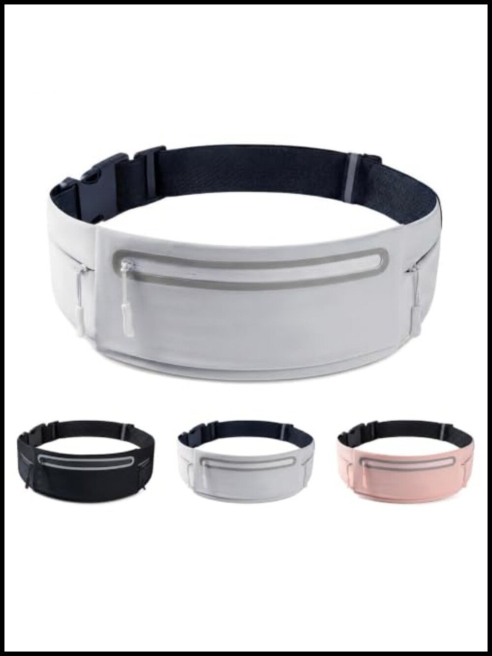Running Belt Waist Pack Slim No-Bounce Water Resistant Reflective Phone Holder